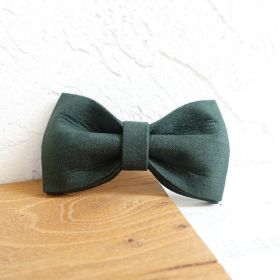 MUTTCO pet collar bow traction set (Option: Green C-M)