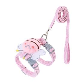 Small Cat Harness Wing Shaped Decorative Walking Vest Traction Rope Set (Option: Pink-S)